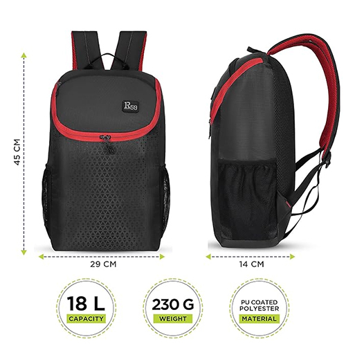 R59 Vertex 18L Black And Red Casual Backpack