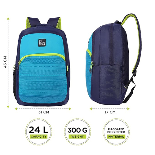 R59 Tribex 24L Navy-Teal-Green Lightweight And Durable Casual Backpack