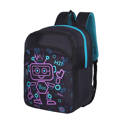 R59 Robokid 20L काला-लैवेंडर स्कूल बैकपैक