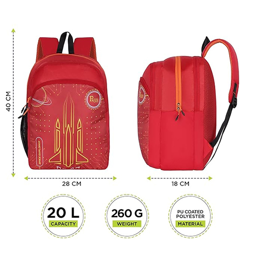 R59 Spacecraft 20L Red-Yellow School Bag