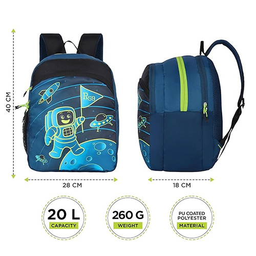 R59 Cosmokid 20l Imperial Blue School Backpack - Capacity: 20 Ltr