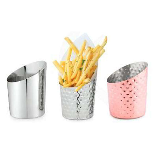 French Fry Cup Stainless Steel - Color: Silver
