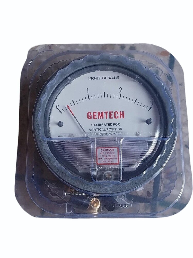 Model G2300-4cm Gemtech Differential Pressure Gauge Range 2-0-2 Cm W.c
