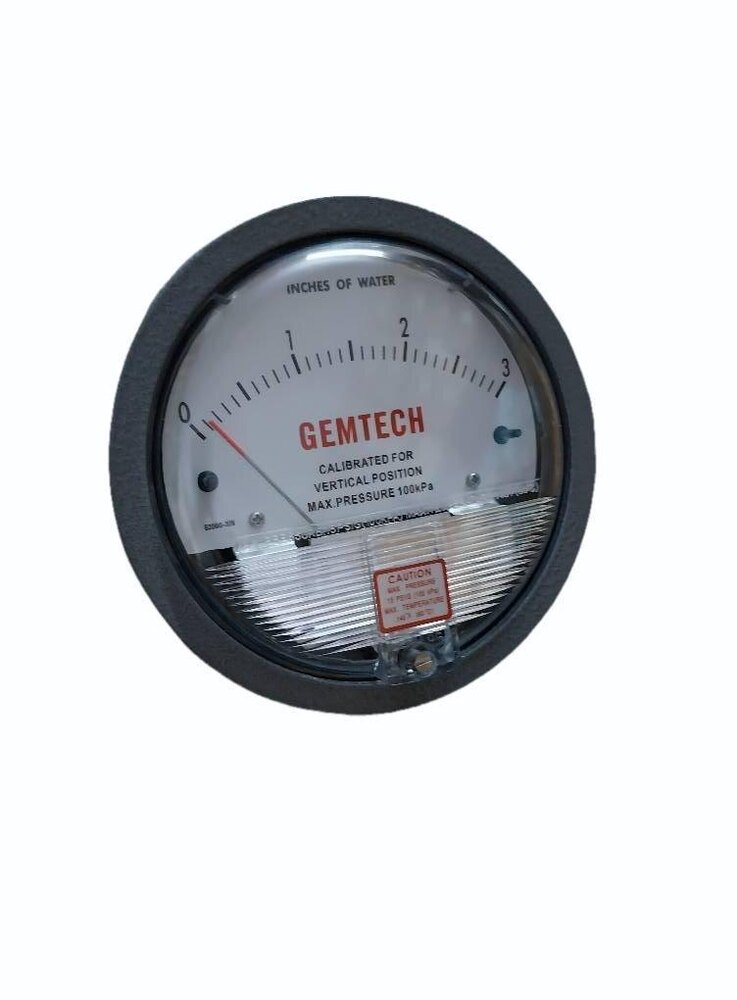 GEMTECH SERIES G2300-30CM  Differential Pressure Gauge Range 15-0-15 CM W.C
