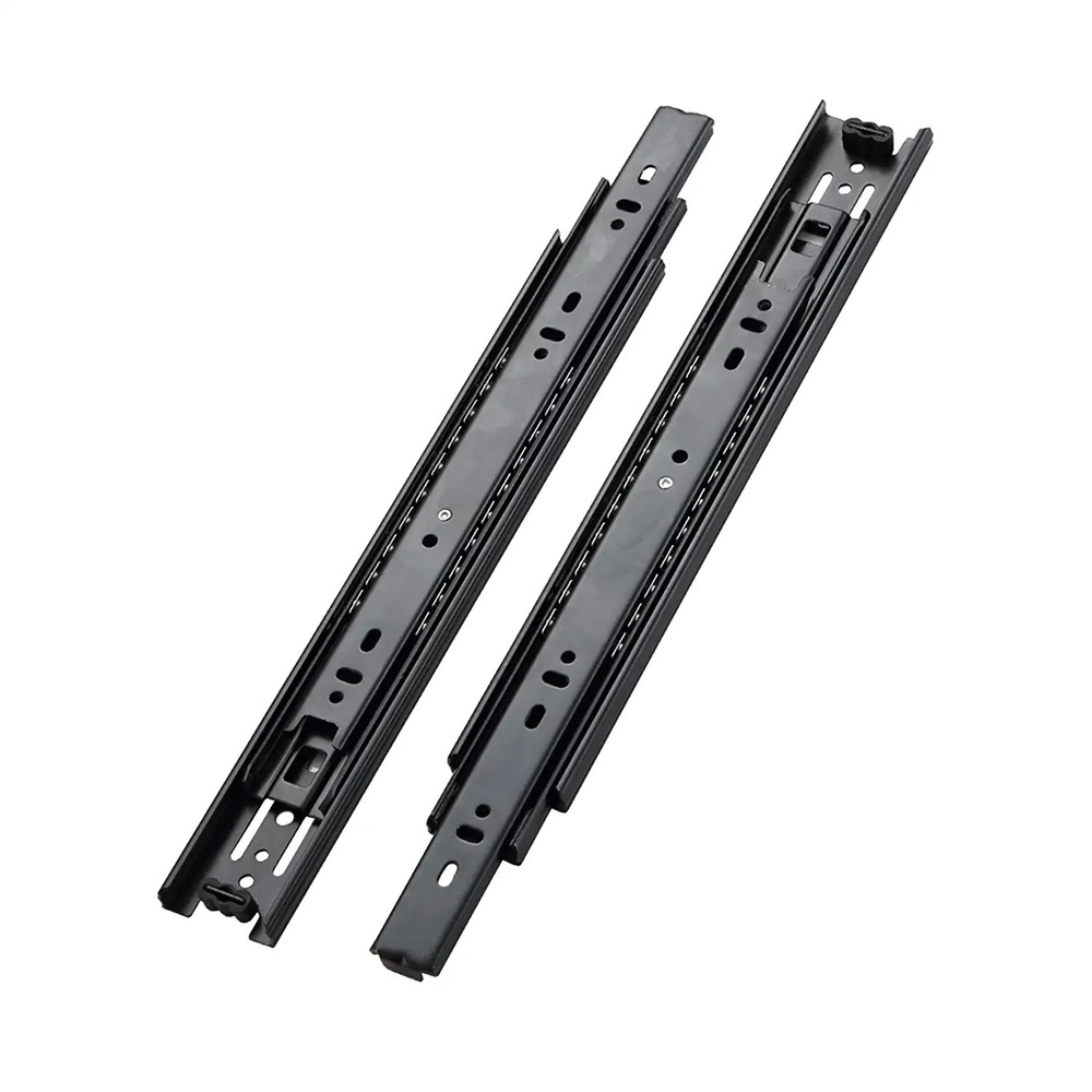 Telescopic Drawer Channel - Stainless Steel & Aluminium, 8 Inch Length, Black Finish, Durable & Corrosion Resistant, Rectangular Design
