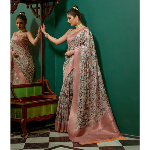 Cotton Organza Saree - Color: Multicolor
