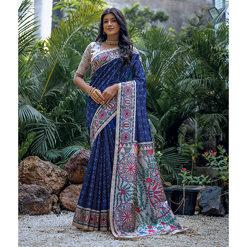 Tussar Madhubani Saree