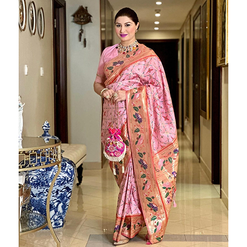 Banarasi Paithani Lotus Saree - Color: Different Available