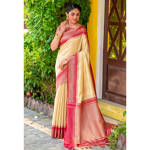 Semi Tussar Silk Saree - Color: Different Available