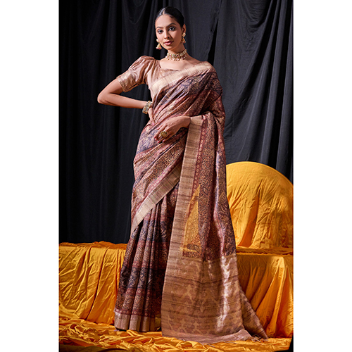 Semi Tussar Soft Silk Saree - Color: Different Available