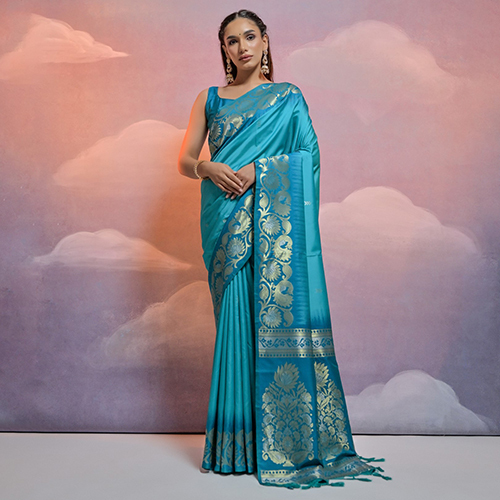 Soft Raw Silk Saree - Color: Multicolor