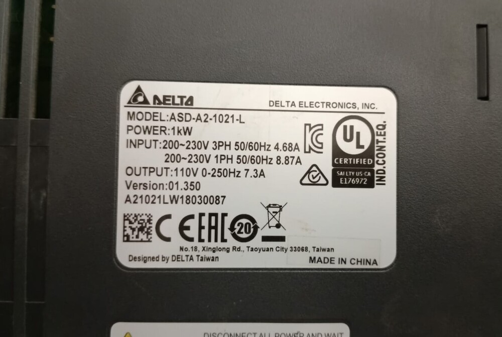 DELTA ASD-A2-1021-L SERVO DRIVE