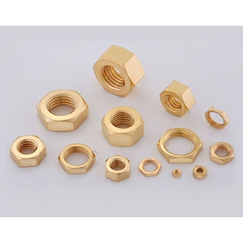 Brass Nut - Round Shape, Brass Material, Golden Color | Powder Coating, Tempering Heat Treatment, Polished Surface Finishing
