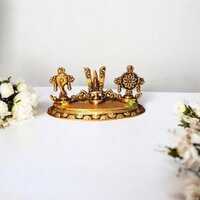 Aakrati Brass Shankh Chakra Namah For Temple| 100 % Brass|temple Decor - Color: Yellow