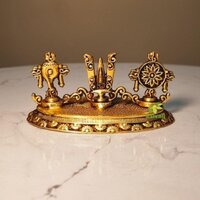 Aakrati Brass Shankh Chakra Namah for temple| 100 % Brass|Temple Decor