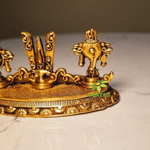 Aakrati Brass Shankh Chakra Namah for temple| 100 % Brass|Temple Decor