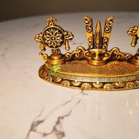 Aakrati Brass Shankh Chakra Namah for temple| 100 % Brass|Temple Decor