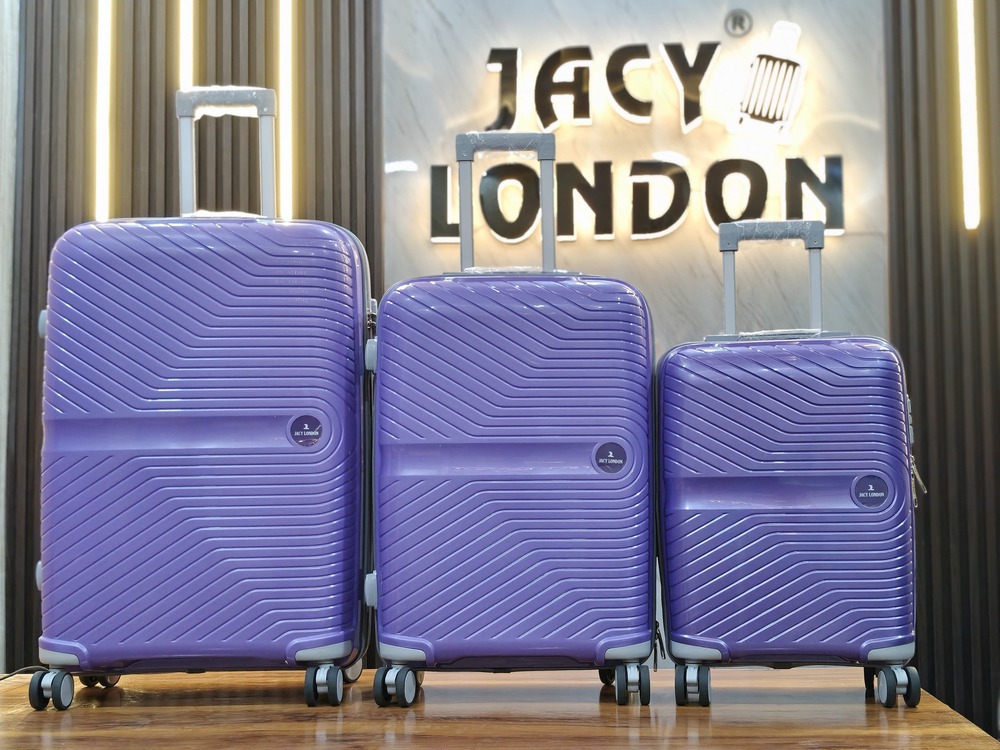 Purple 3 PCS set Trolley bag