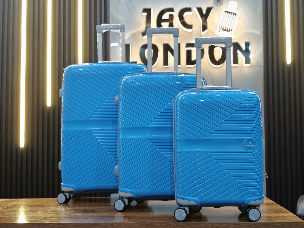 Blue 3 Pcs Set Trolley Bag