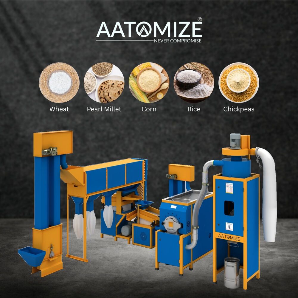 Industrial Grade Stoneless Flour Mill Plant For Commercial Use - Color: Blue