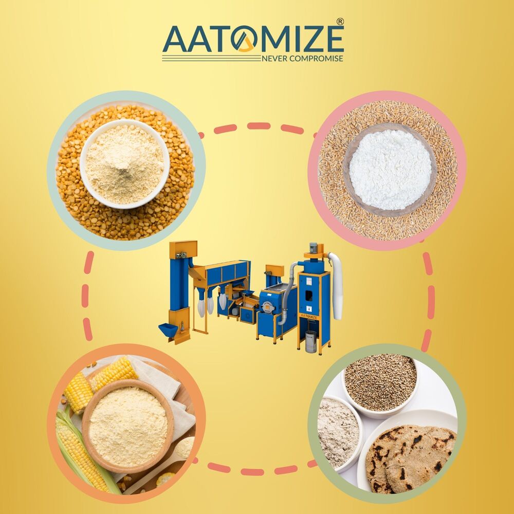 Industrial Grade Stoneless Flour Mill Plant For Commercial Use - Color: Blue
