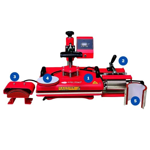 5 in 1 Combo Machine Sliding (Tray) With Tefl Coating