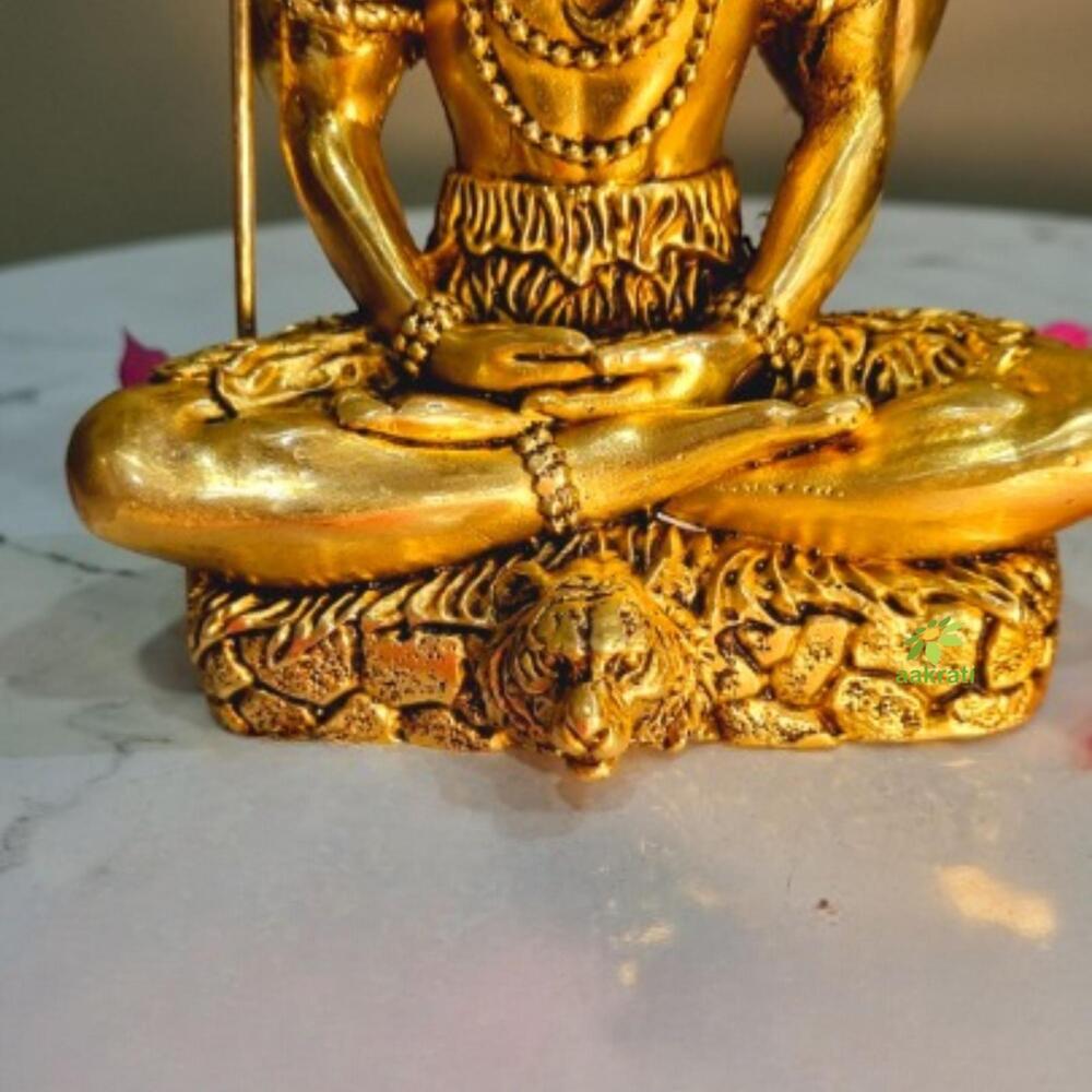 Premium Brass Shiv Murti | Lightweight & Durable Design | Divine Brass Shiv Idol ( Yellow, 4 inch)