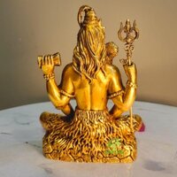 Premium Brass Shiv Murti | Lightweight & Durable Design | Divine Brass Shiv Idol ( Yellow, 4 inch)