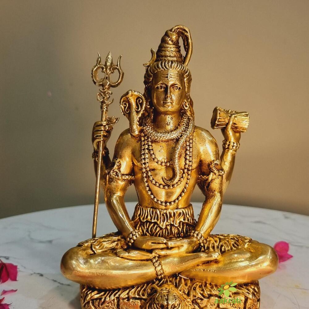 Aakrati Lord Shiva Statue Brass Metal Hand Crafted item for gift /Home/temple