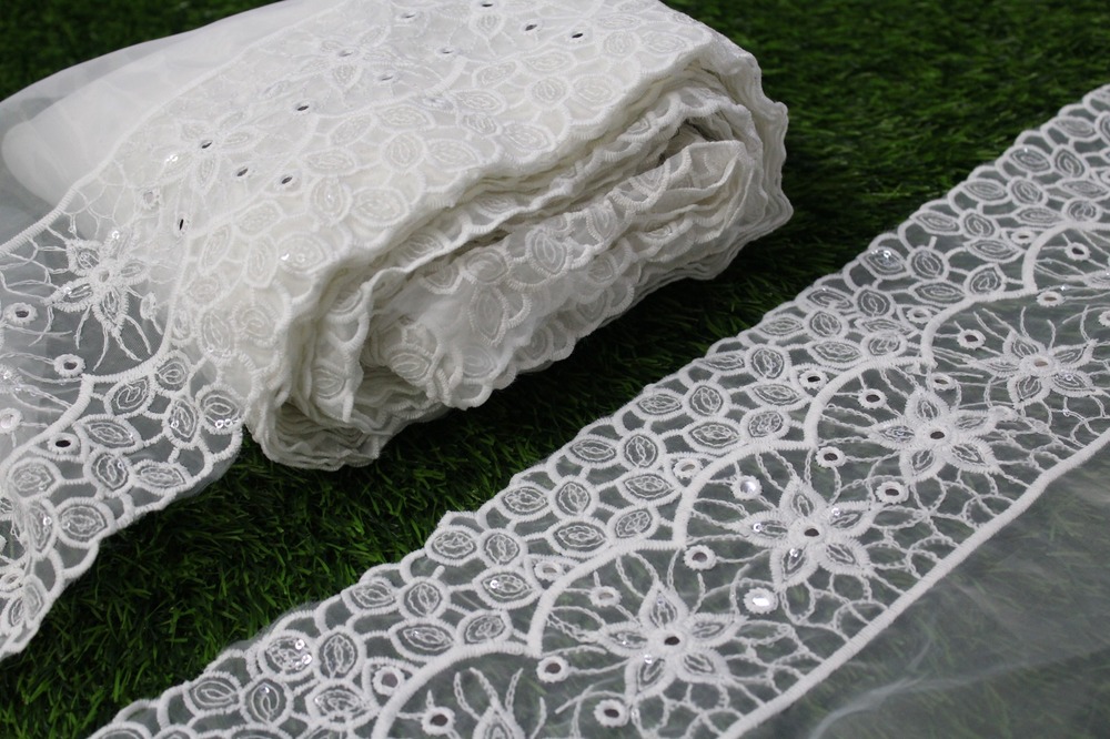 Organza With Sequence Lace - Color: Wiht