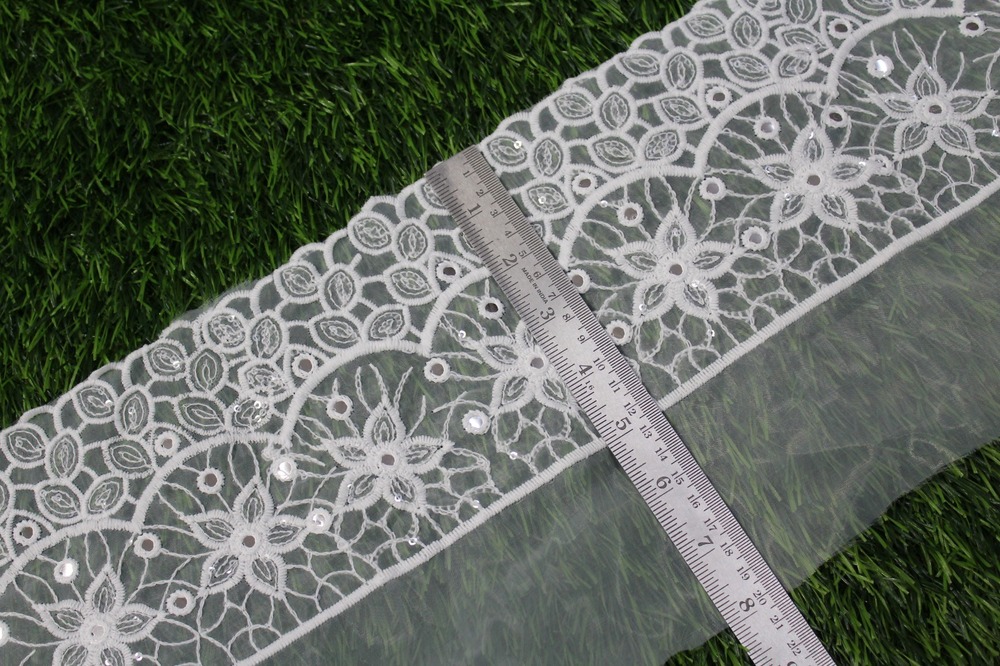 Organza With Sequence Lace - Color: Wiht