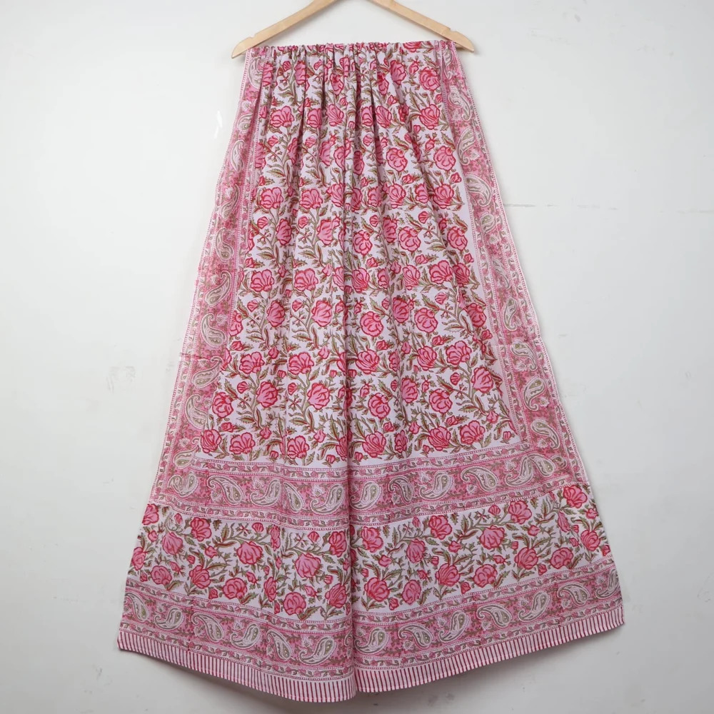 Beautiful Pink Jaal Floral Printed Cotton Dupatta