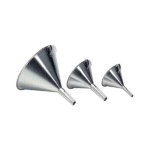 Stainless Steel Funnel - Stainless Steel, Silver Color, Manual Control | Perfect for Chemical Laboratory Applications, Warranty Included