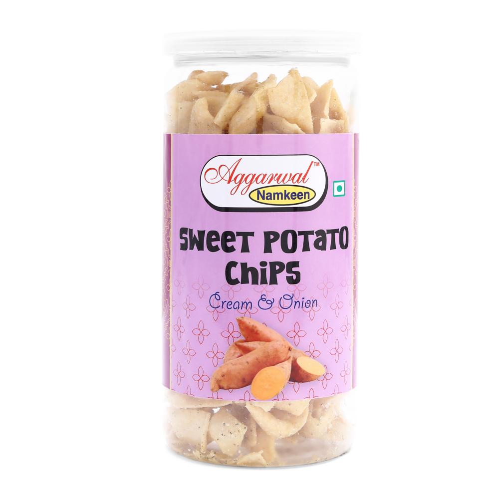 Sweet potato Cream / Onion chips