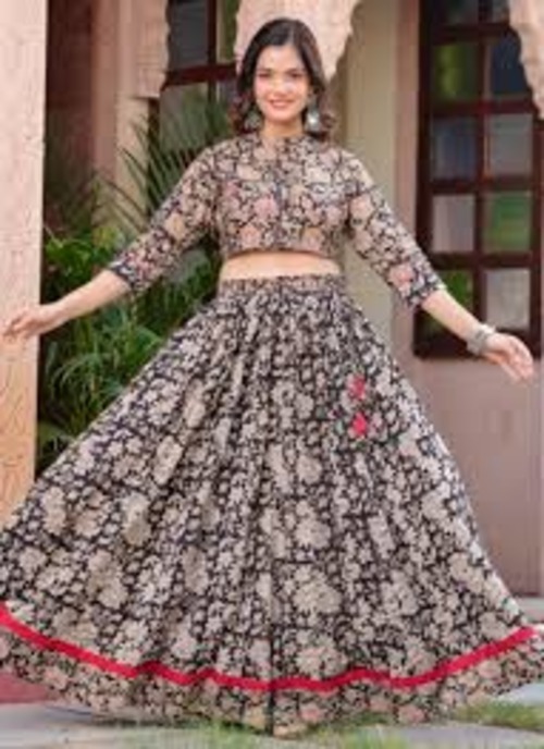 Designer cotton lehenga choli