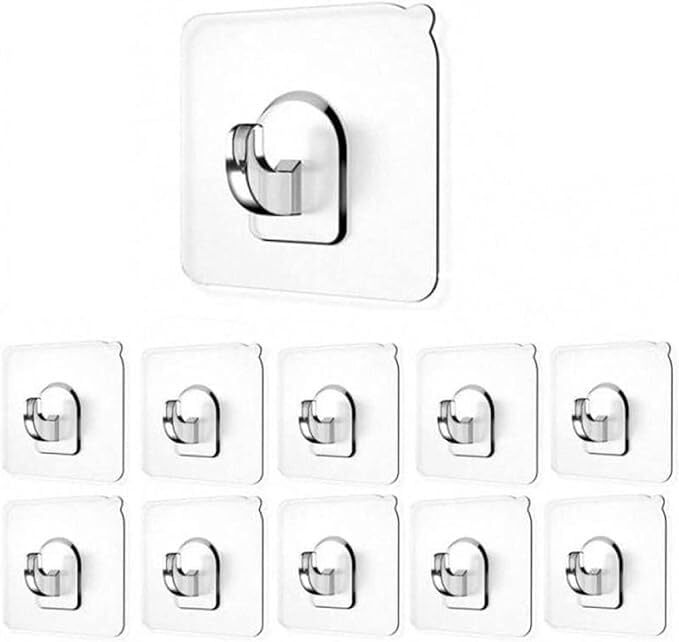 Wall Hooks, PVC Waterproof Heavy Duty Sticky Hooks