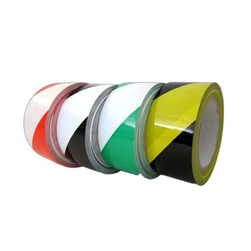 Floor Marking Tape - 2mm Thickness, Yellow And Black Color Options | Single-sided, Pressure-sensitive Adhesive For High-traffic Areas