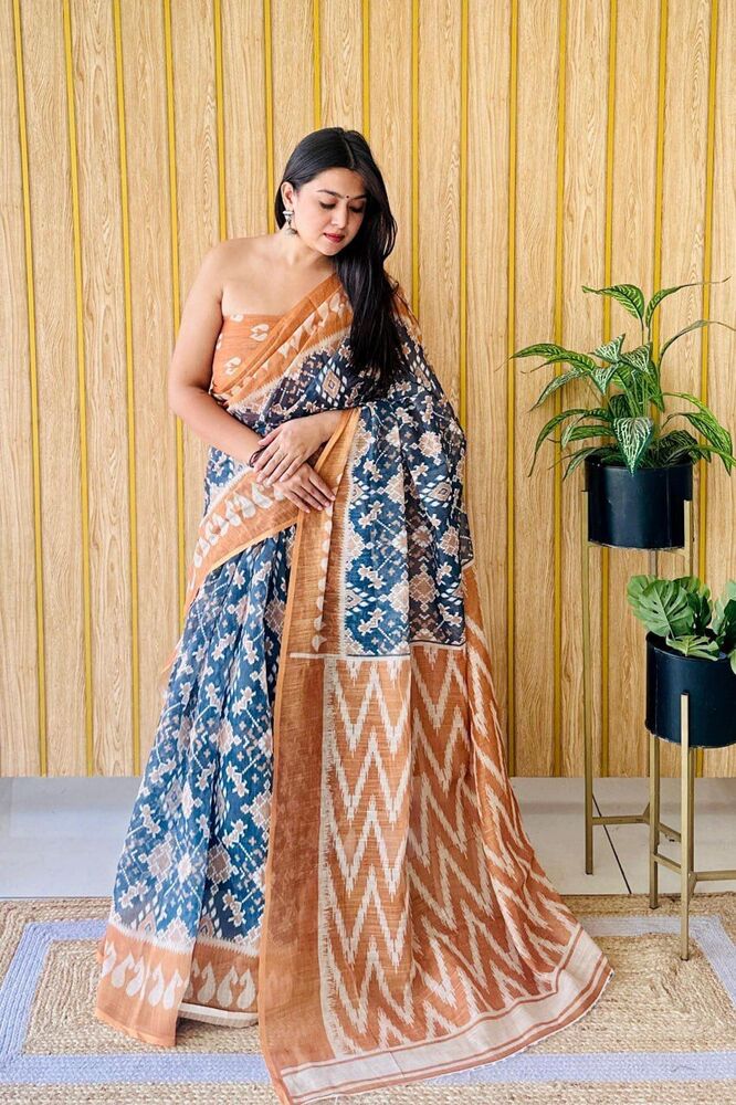 Satin Sarees With Plain Blouse - Color: Different Available