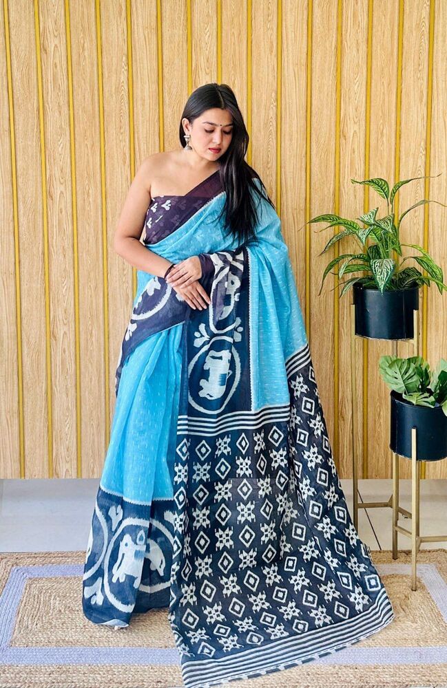 Satin Sarees With Plain Blouse - Color: Different Available