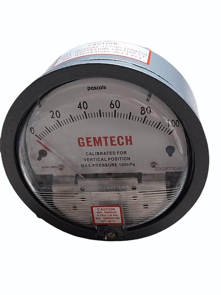 Model G2000-100pa Gemtech Differential Pressure Gauge Range 100pa
