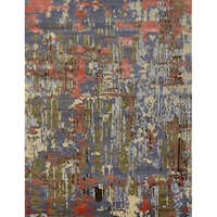 D No-005 हैंड नॉटेड कार्पेट वीव बनी ऊन और बांस की रेशमी डोरी से