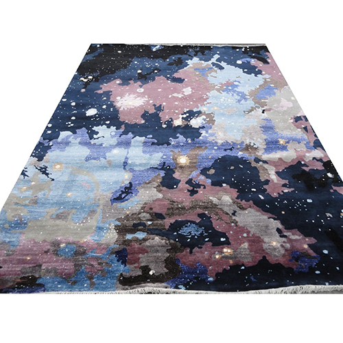 D No-893 Hand Knotted Wool Carpet With Bamboo Silk And Mixed Viscose Yarn - Color: Multicolor