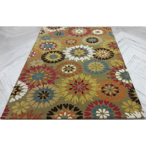 AC-793 Green Multi Handtufted Floor Carpet