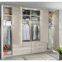 Designer Modular Wardrobe - Solid Wood , Modern Design | Available In Various Colors, Polished Finish, Durable For Residential & Commercial Use