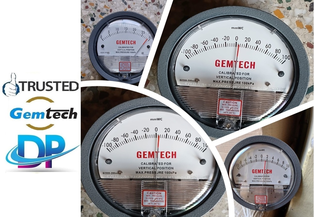 Gemtech Differential Pressure Gauge Brand Categories In Chawri Bazar,delhi - Accuracy: - A 2% Of Full Span At 70 (21 (A 3% On -0