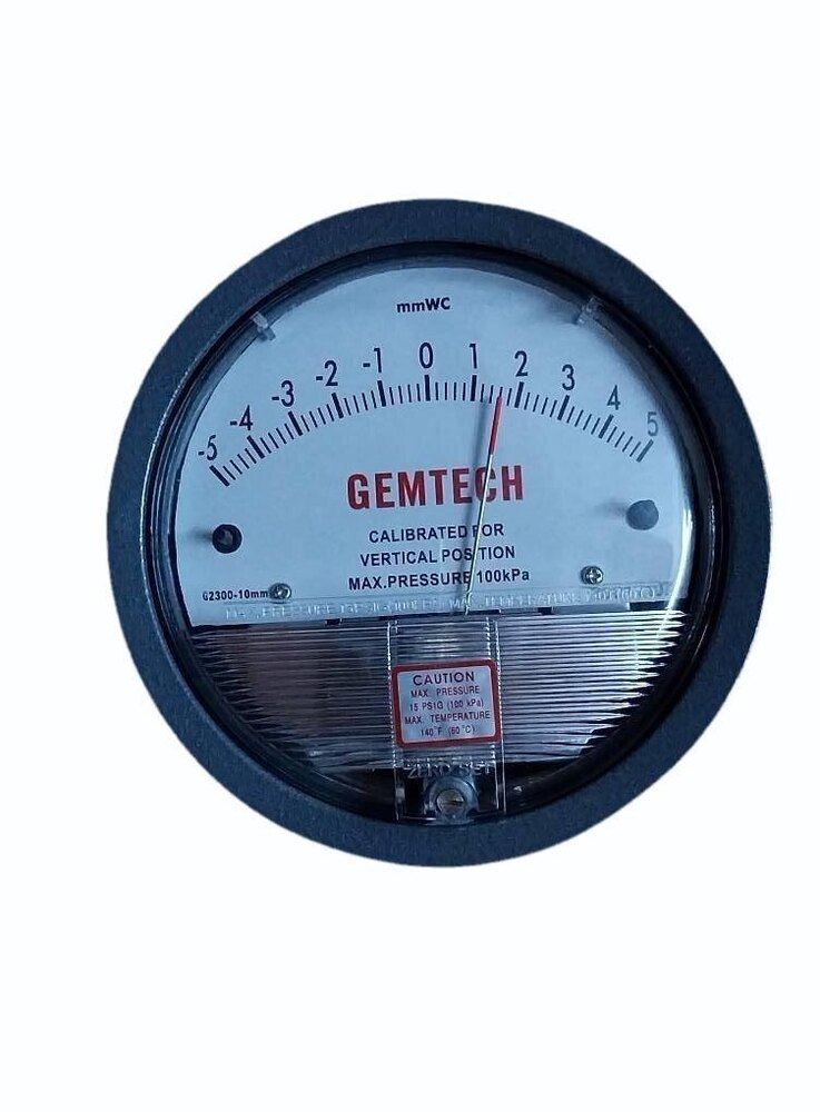 Gemtech Series G2300-10cm Differential Pressure Gauge Range 5-0-5 Cm W.c