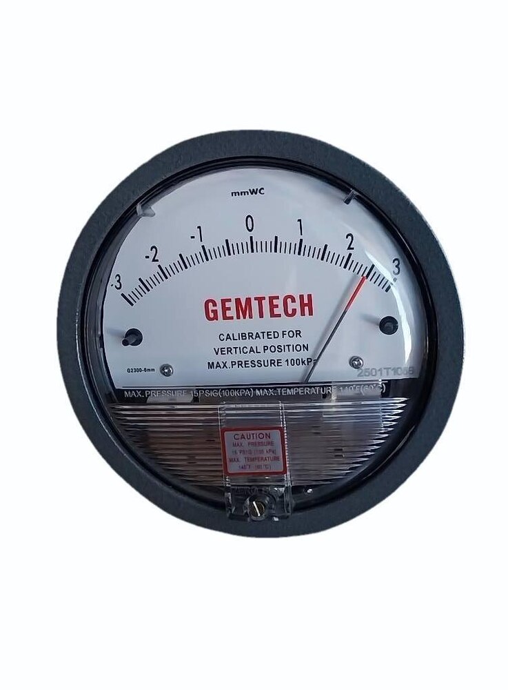 Gemtech Differential Pressure Gauge In Noida - Accuracy: 2% (-Ha Model 1) Of Fs (3% (-Ha 1.5%) On -0