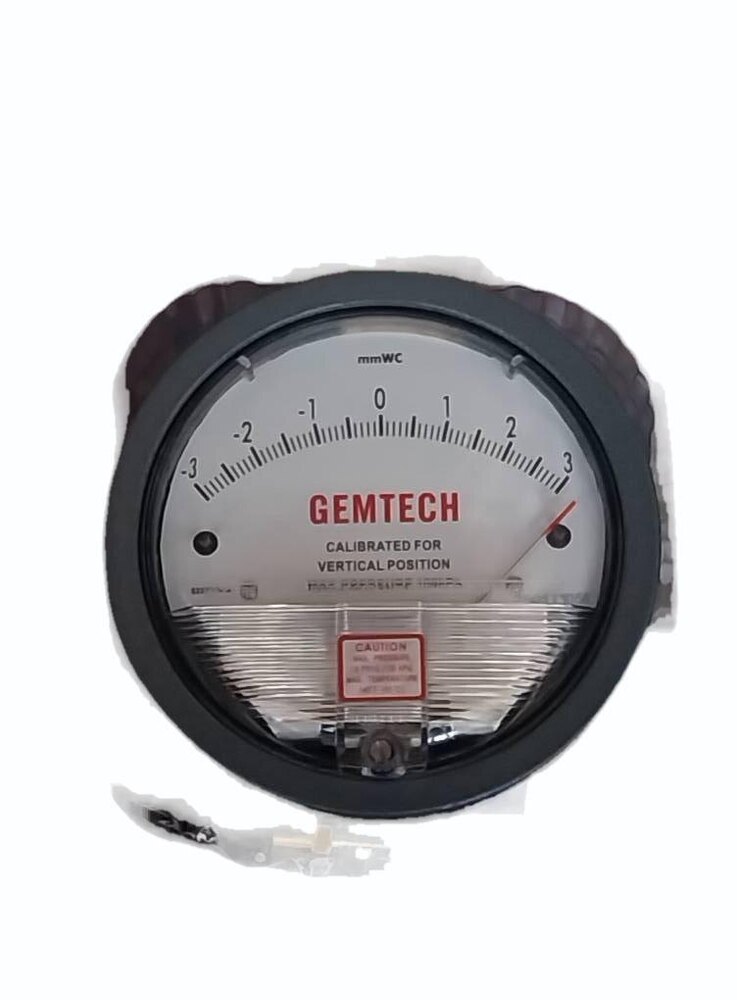GEMTECH Model G2304 Differential Pressure Gauge Range 2-0-2 Inch