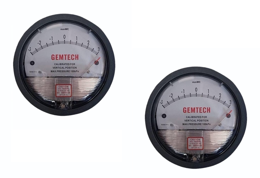 Gemtech Model G2304 Differential Pressure Gauge Range 2-0-2 Inch