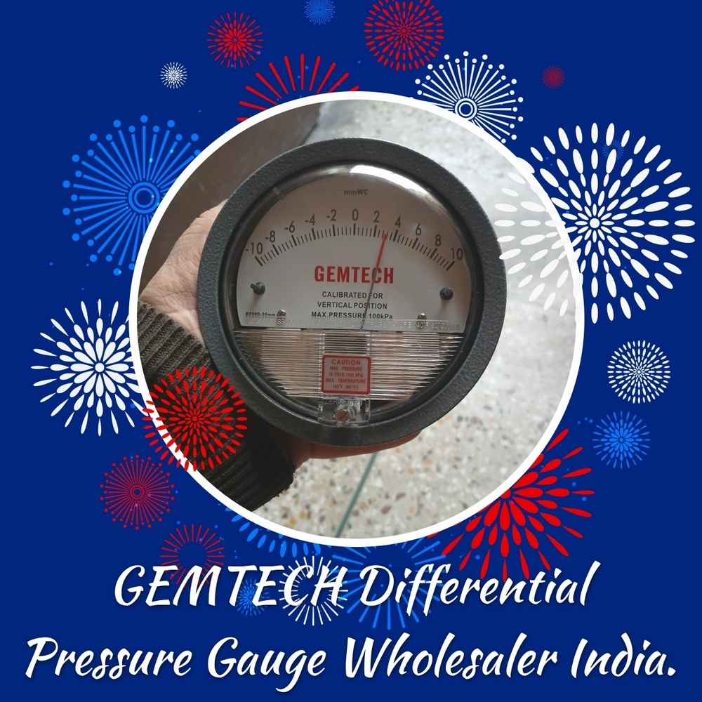 GEMTECH Model G2301 Differential Pressure Gauge Range 0.5-0-0.5 INCH